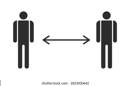Safe social distance space icon
