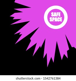 Safe space - ring and circle is protecting inner area, zone and territory against outer danger, offensive insulting and uncomfortable threat. Vector illustration