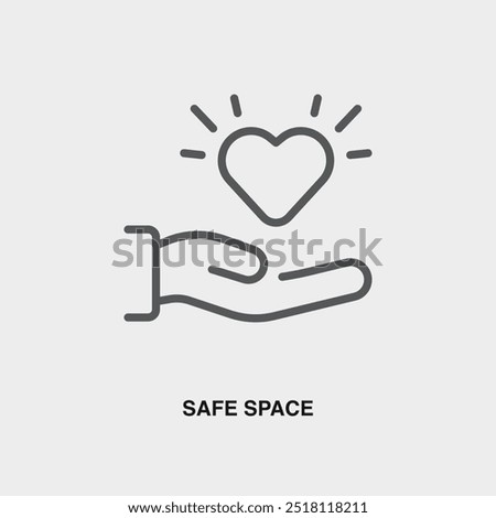 Safe Space thin line icon or logo. Symbol or sign on business management theme. Vector line illustration.