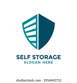 Safe storage garage vector illustration. With combination concept of garage and shield shape.