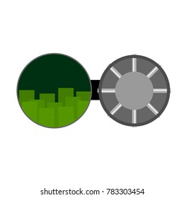 Safe storage with money. Open the vault with the money. Vector image on white background