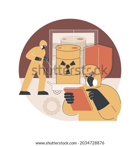 Safe storage of waste abstract concept vector illustration. Chemical waste management, hazardous material storage, safe container, sorting and recycling, dangerous substance abstract metaphor.