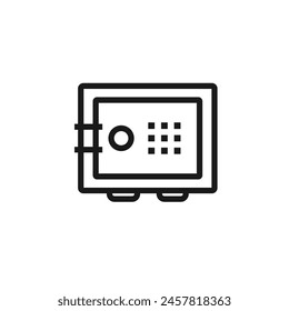 Safe, strongbox - line icon with editable stroke. Vector illustration.