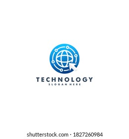 Safe Technology logo design. Internet security icon symbol vector