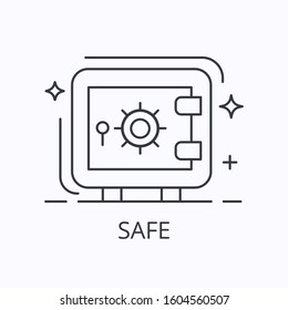 Safe thin line icon. Financial protection concept. Outline vector illustration
