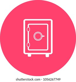 Safe Thin Line Vector Icon. Flat icon isolated on the white background. Editable EPS file. Vector illustration.