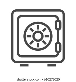 Safe Thin Line Vector Icon. Flat icon isolated on the white background. Editable EPS file. Vector illustration.