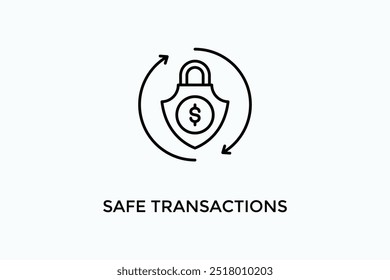 Icono De Vector De Transacciones Seguras O Ilustración De Logo