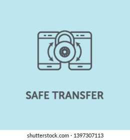 Safe Transfer Icon Set Concept