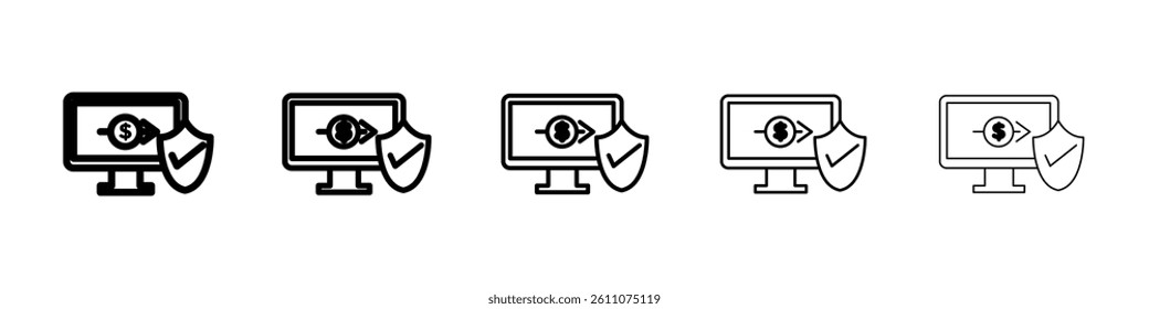 Safe transfer icon Symbol mark in Outline style