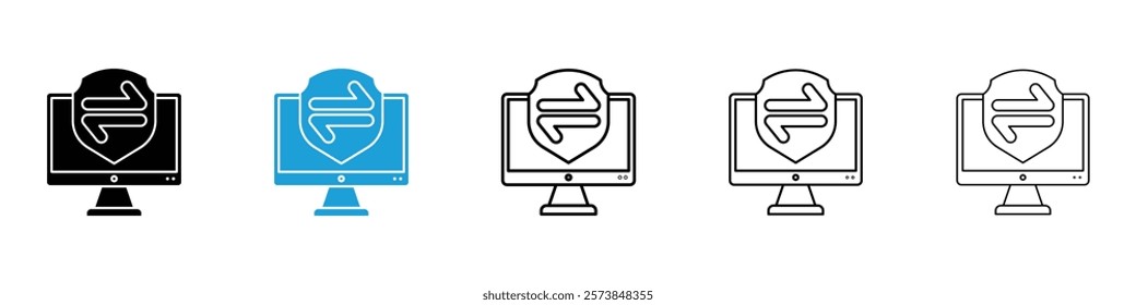 Safe transfer icons in filled and 3 stroke weights