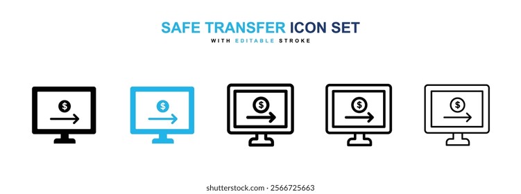 Safe transfer icons vector collection pack.