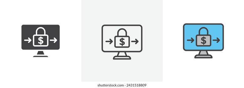 Safe Transfer Isolated Line Icon Style Design. Simple Vector Illustration