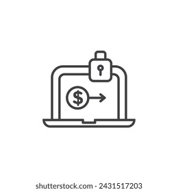 Safe Transfer Vector Line Icon illustration.