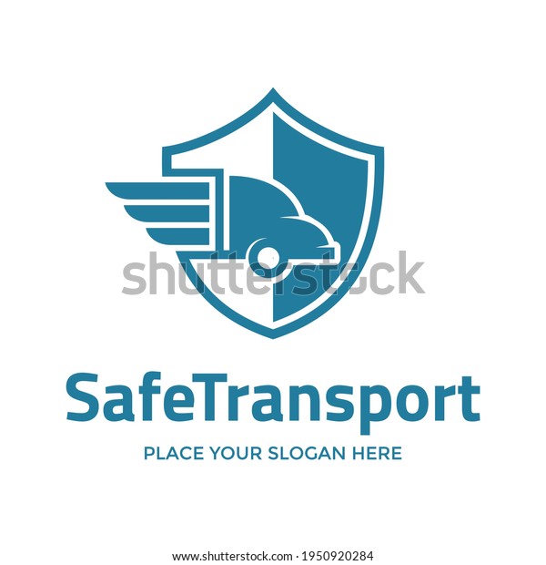 Safe transport or delivery vector logo\
template. This design use truck or cargo symbol. Suitable for\
protect and\
transportation.