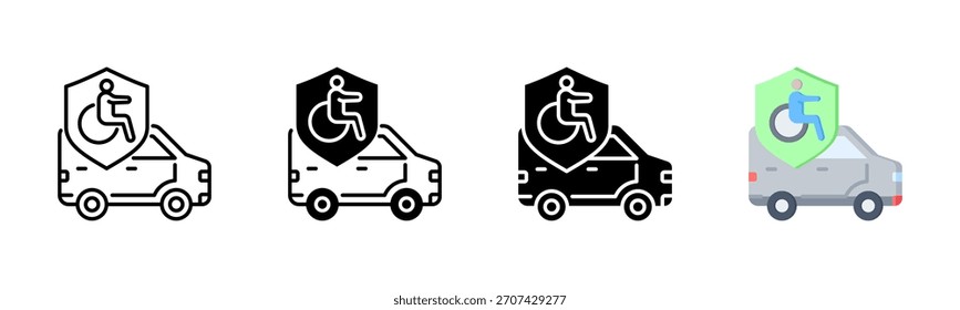 Icono seguro del Transporte, sistema multi del icono de los estilos