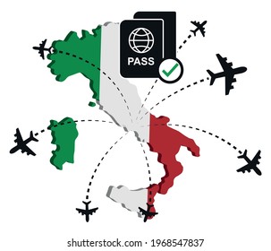 Safe travel concept. Passport symbol with England flag and map. travel and vacation concept.
