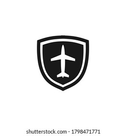 Safe Travel Logo Plane And Shield