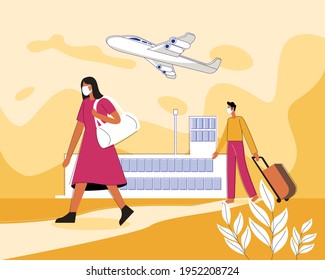 Safe travelling distance vector illustration concept