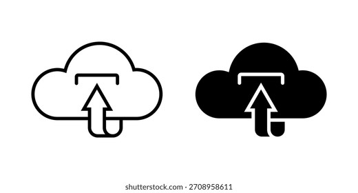Conjunto de iconos de Cargar seguro. Este ícono es perfecto para Sitios web, aplicaciones y presentaciones relacionadas con la tecnología, la computación en la nube y el uso compartido de archivos. Ilustración vectorial sobre fondo blanco.
