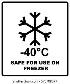 Seguro para uso en icono congelador , seguro para uso en símbolo congelador. Conservación en el refrigerador y en el símbolo de embalaje de la Congelación. Para uso en cajas de cartón, envases y paquetes. Ilustración del vector