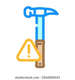 safe use of tools injury prevention color icon vector. safe use of tools injury prevention sign. isolated symbol illustration