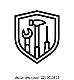 safe use of tools injury prevention line icon vector. safe use of tools injury prevention sign. isolated contour symbol black illustration