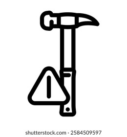 safe use of tools injury prevention line icon vector. safe use of tools injury prevention sign. isolated contour symbol black illustration