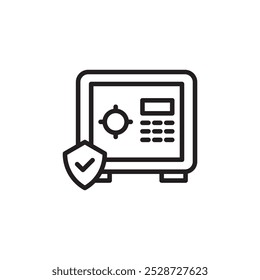 Icono de caja fuerte Vector de contorno para Web ui