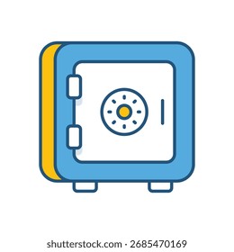 Icono de Vector de línea de color de Safe Vault