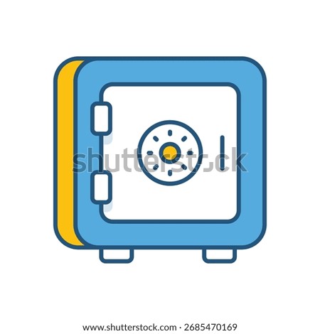 Safe Vault color line vector icon