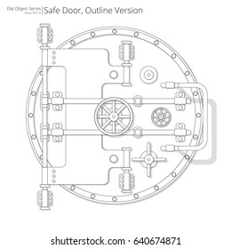 Safe and Vault Door. Vector illustration of a Safe and Vault Door. Outline version.