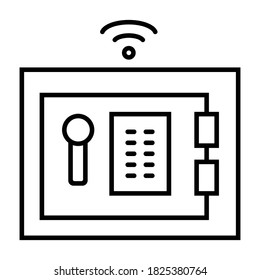 safe vault finance bank line icon