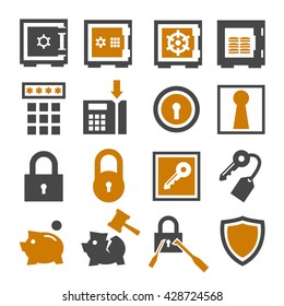 safe, vault icon set