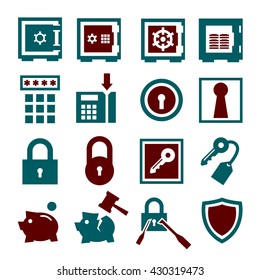 safe, vault icon set