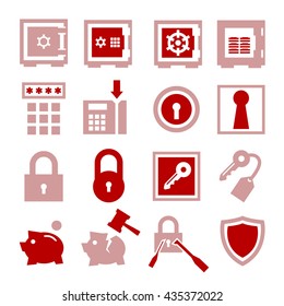 safe, vault icon set