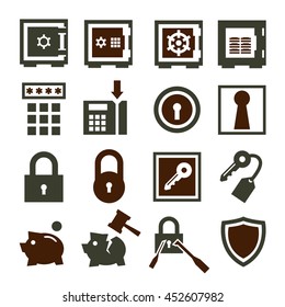 safe, vault icon set