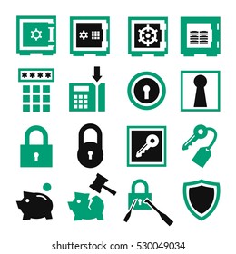 safe, vault icon set