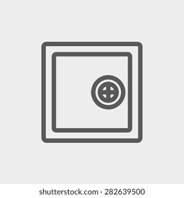 Safe, vault icon thin line for web and mobile, modern minimalistic flat design. Vector dark grey icon on light grey background.