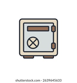 safe vault icons isolated on White Background. Flat style design