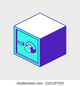 Safe Vault Isometric Vector Icon Illustration