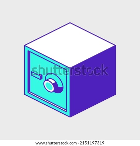 Safe vault isometric vector icon illustration