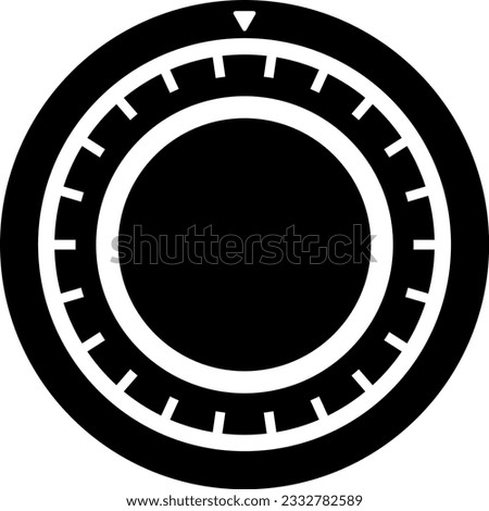 Safe vault lock dial isolated vector silhouette.