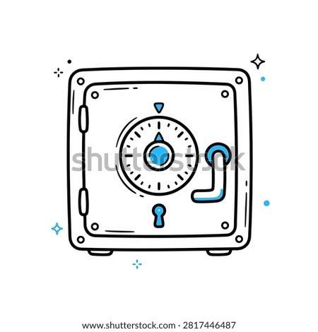 safe vault vector illustration with combination dial lock and handle representing bank money deposit financial security wealth protection investment storage icon symbol graphic element
