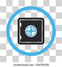 Safe vector bicolor rounded icon. Image style is a flat icon symbol inside a circle, blue and gray colors, transparent background.