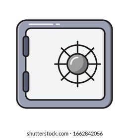 safe vector flat color icon 