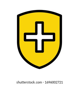 safe vector flat color icon 