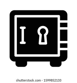 safe vector glyph flat icon 