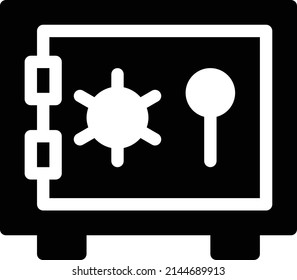 safe vector glyph flat icon