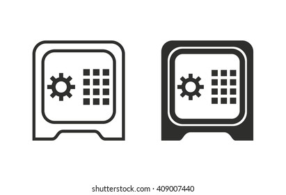 Safe   vector icon. Black  illustration isolated on white  background for graphic and web design.